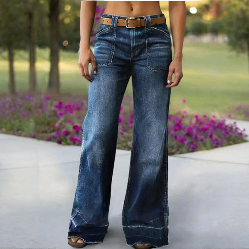 🎉Heißer Verkauf 50% RABATT👖 Damen Retro Flare Jeans – Vintage Wash, Stretch Denim & Hoher Bund für Perfekten Komfort ✨