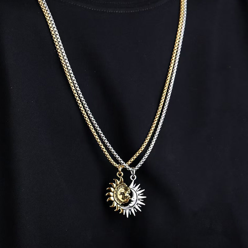 🌞 50% RABATT! 🌙 Sonnen- und Mond-Anhänger-Set – Symbolischer Schmuck, Asymmetrisches Design & Perfektes Geschenk für Paare ✨