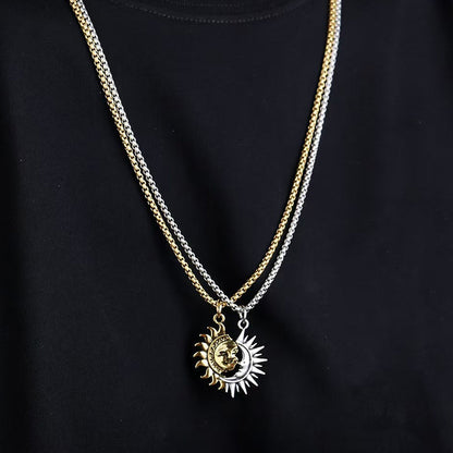 🌞 50% RABATT! 🌙 Sonnen- und Mond-Anhänger-Set – Symbolischer Schmuck, Asymmetrisches Design & Perfektes Geschenk für Paare ✨