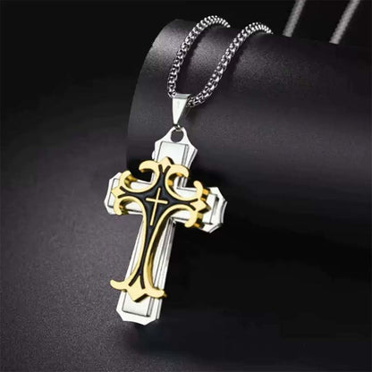 Herren Kreuzkette mit Muster – Markantes Design, stilvoll & alltagstauglich ✝️🖤