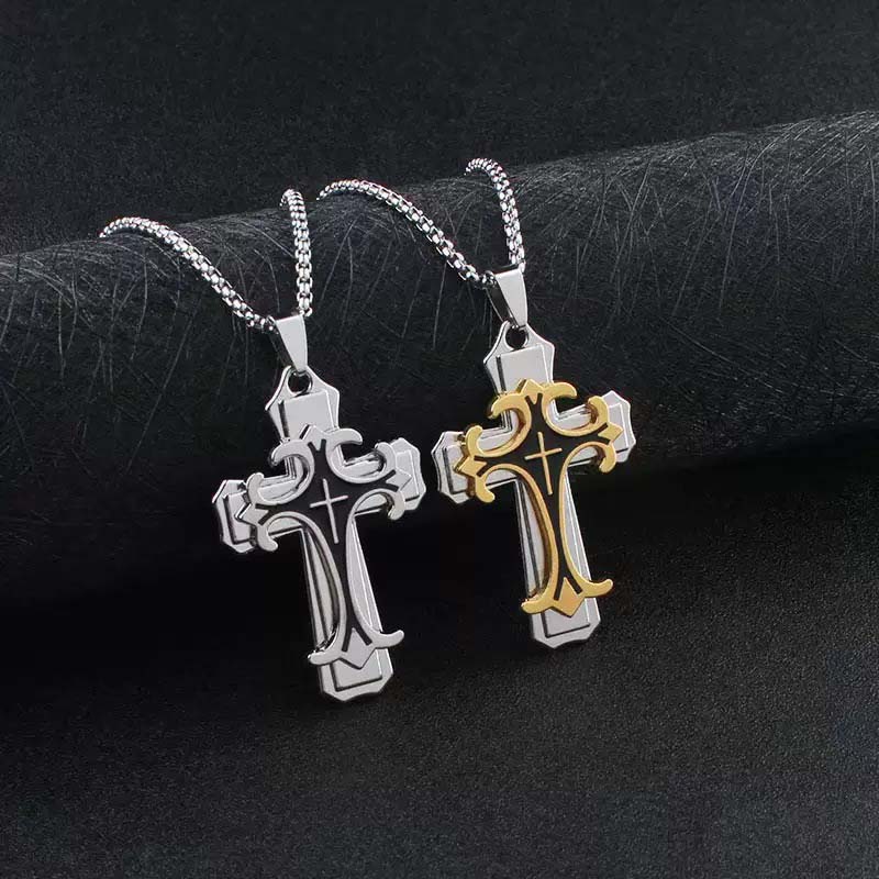 Herren Kreuzkette mit Muster – Markantes Design, stilvoll & alltagstauglich ✝️🖤