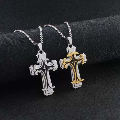 Herren Kreuzkette mit Muster – Markantes Design, stilvoll & alltagstauglich ✝️🖤
