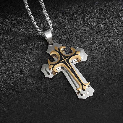 Herren Kreuzkette mit Muster – Markantes Design, stilvoll & alltagstauglich ✝️🖤