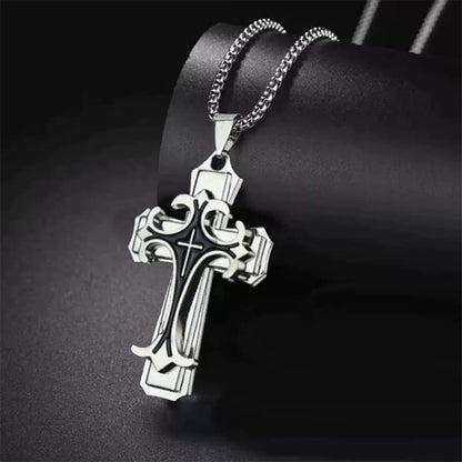Herren Kreuzkette mit Muster – Markantes Design, stilvoll & alltagstauglich ✝️🖤