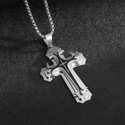 Herren Kreuzkette mit Muster – Markantes Design, stilvoll & alltagstauglich ✝️🖤