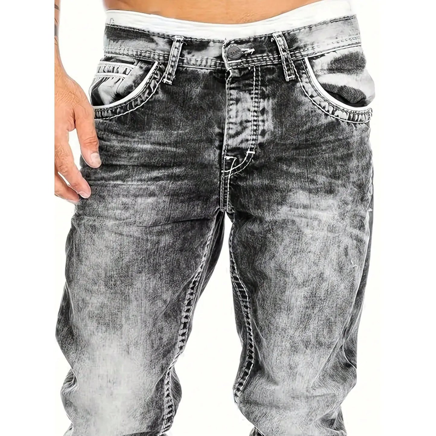 Vaqueros elásticos para hombre de estilo minimalista, ideales para verano, estilo emo