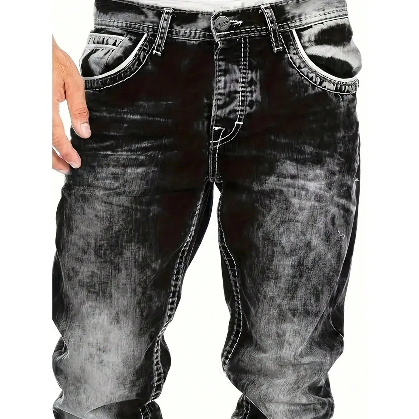 Vaqueros elásticos para hombre de estilo minimalista, ideales para verano, estilo emo
